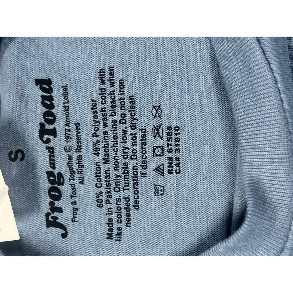 Frog and Toad Graphic T-Shirt Mens Small Blue NWT Today I Will Take Life Easy - Picture 3 of 5